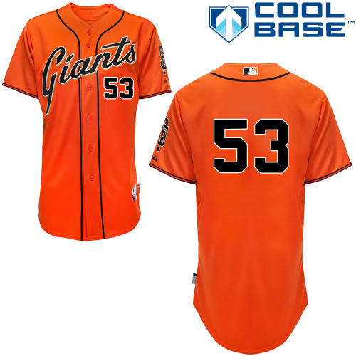 Chris Heston #53 Youth Baseball Jersey-San Francisco Giants Authentic Orange MLB Jersey